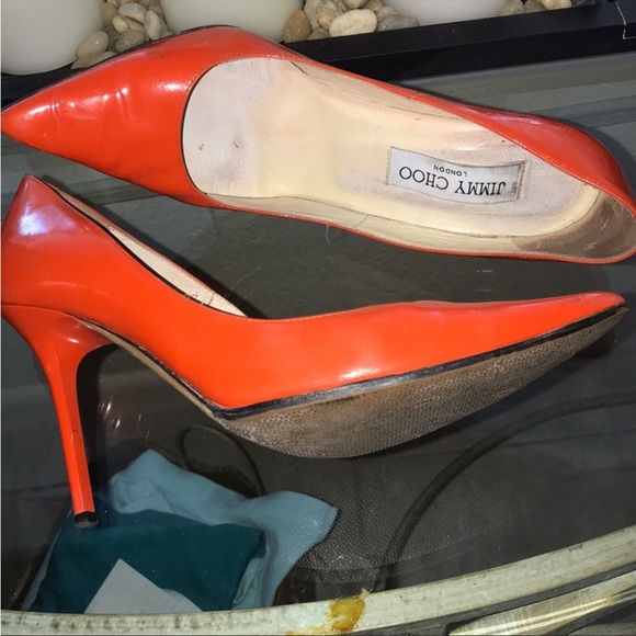 Jimmy Choo Orange Heels - Picture 2 of 5